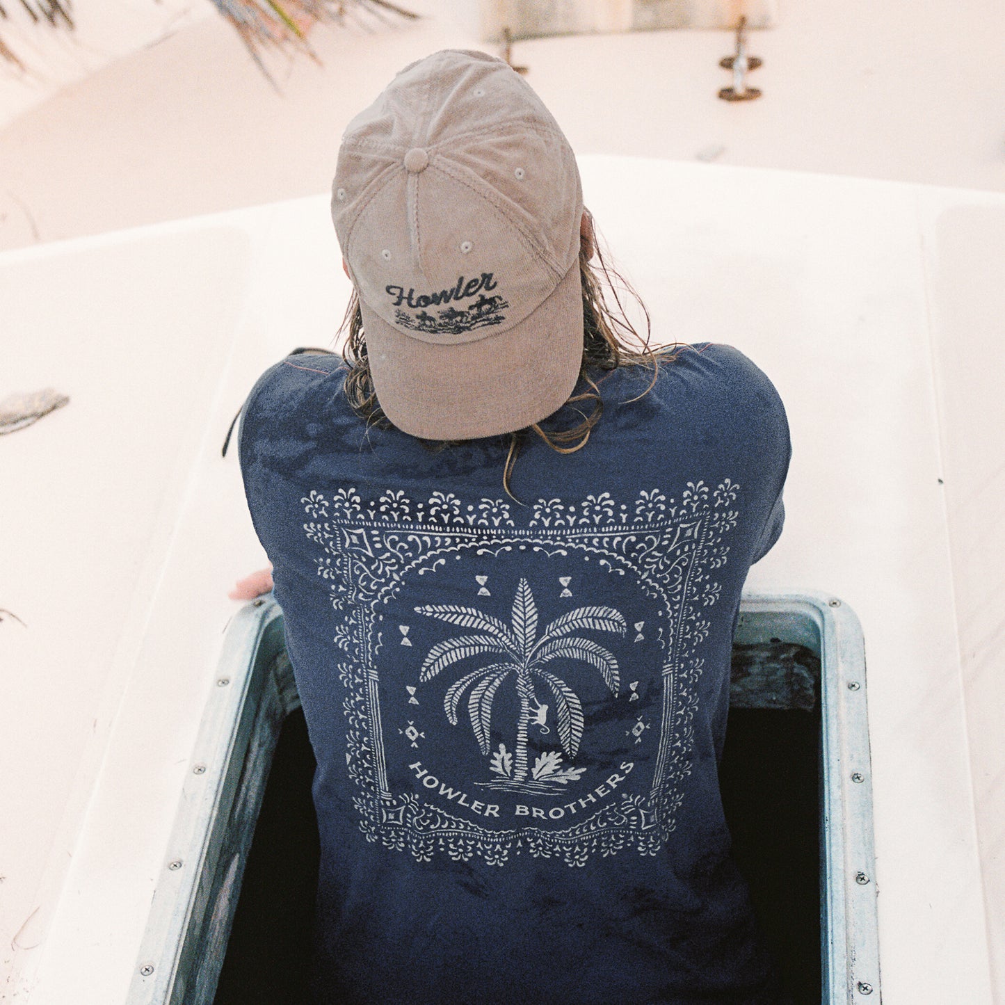Palmetto Print Cotton T-Shirt - Key Largo - View 2