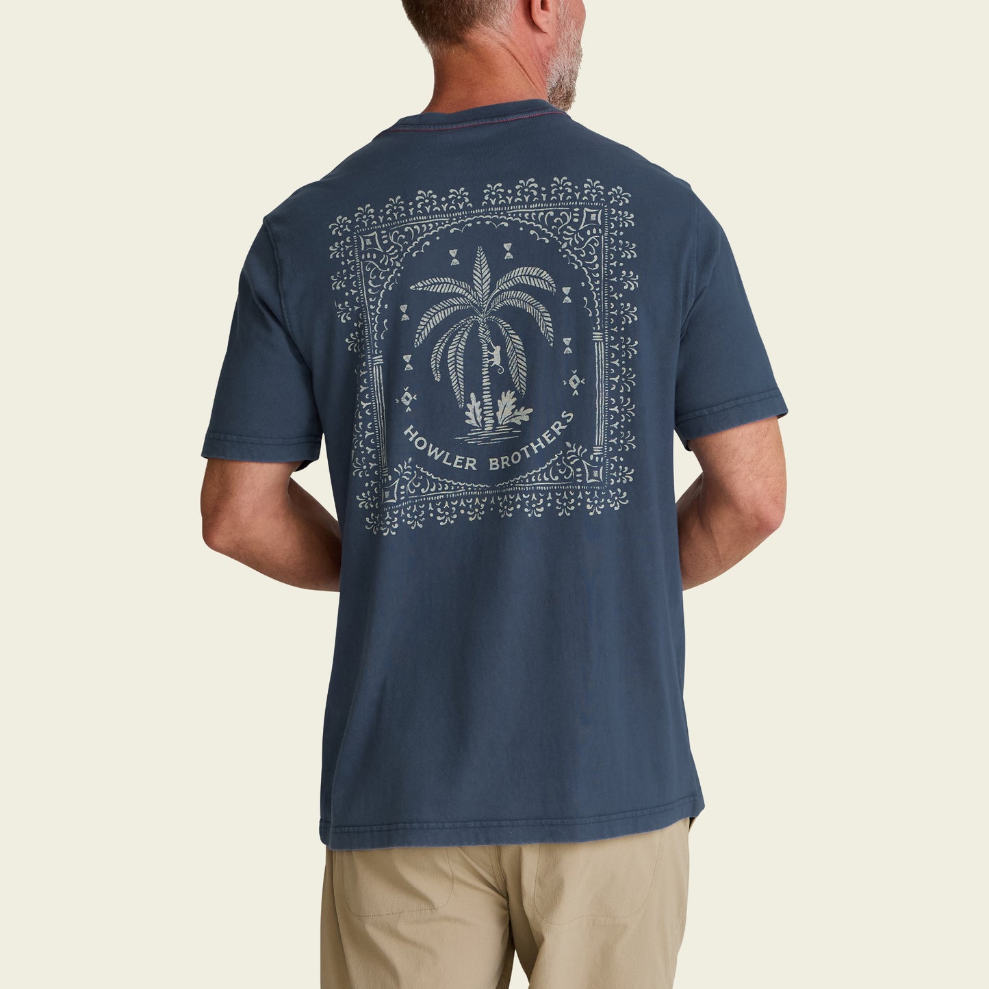 Palmetto Print Cotton T-Shirt - Key Largo - View 5