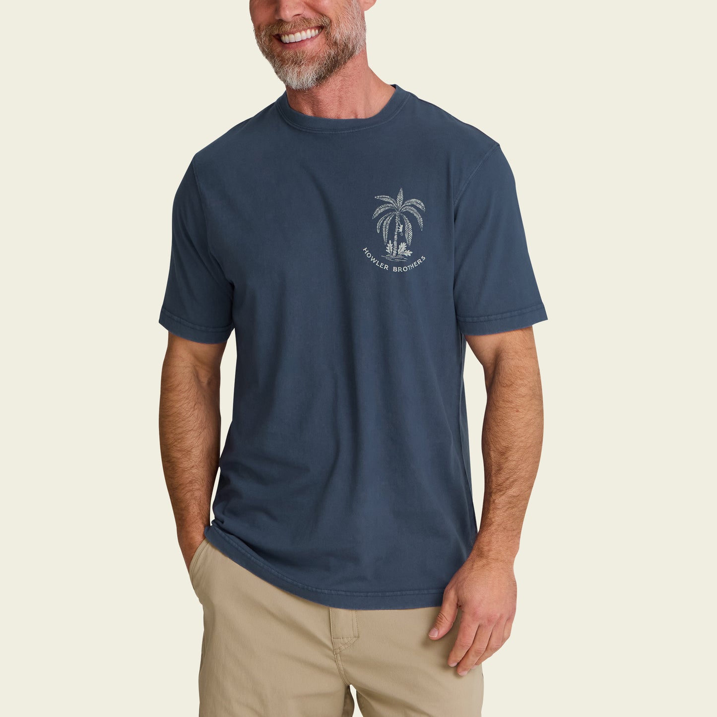 Palmetto Print Cotton T-Shirt - Key Largo - View 4