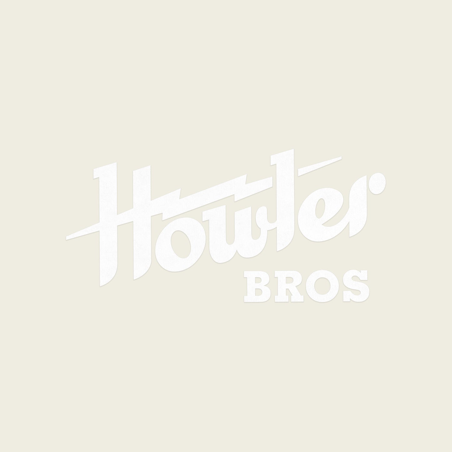 A white text on a white background—perfect for customizing your gear with heavy duty stickers or unique Howler Brothers stickers. - View 1